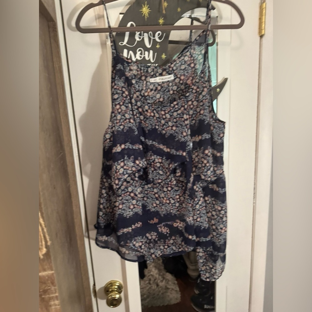 Maurices Navy Blue Floral tank